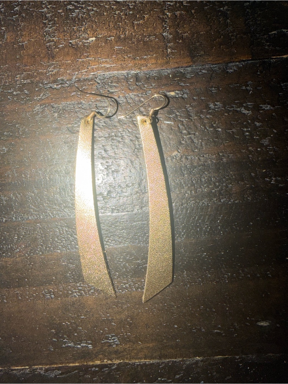 Gold Textured Dangle Earrings - Sleek Women's Jewelry by Nickel & Suede